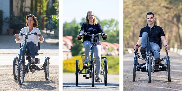 Faire du velo sur un tricycle pour adultes Van Raam