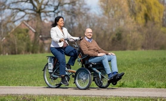 Van Raam OPair rolstoelfiets met comfortabele zitting