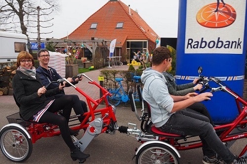 Thomashuis avec remorque pour vélo duo Van Raam