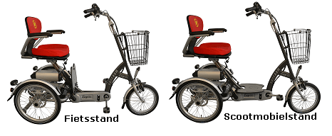 driewielfiets easy go met scootmobielfunctie