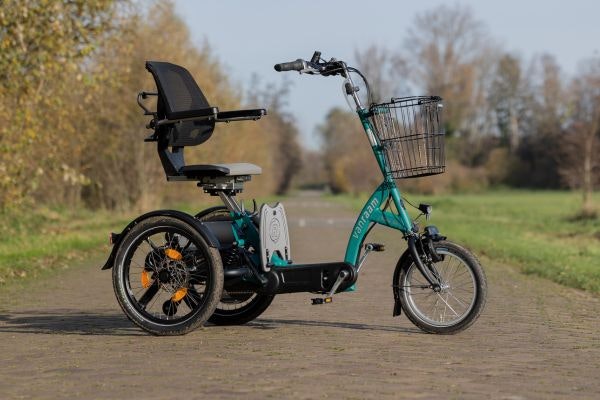 Van Raam Easy Go mobility scooter bike in opal green