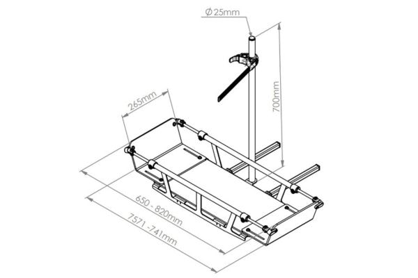 Dimensions support pour déambulateur pliable