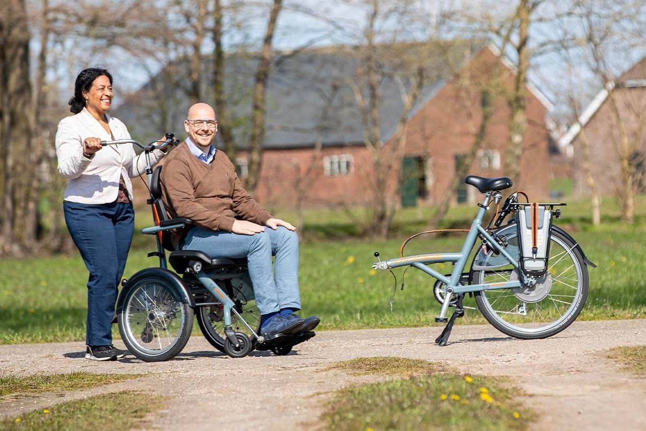 Van Raam vélo en fauteuil roulant OPair avec cadre divisible
