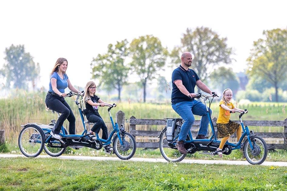 Parent child tandem bicycle Kivo and tandem tricycle Kivo Plus Van Raam