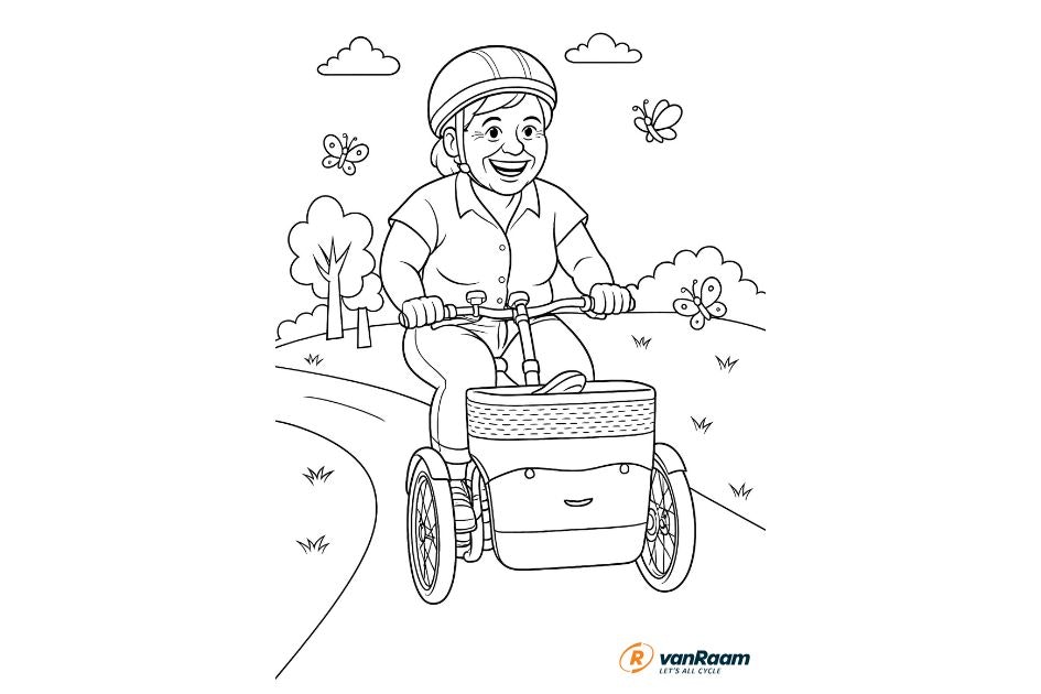 Thuja e-bike vanRaam colouring page Thuja e-bike vanRaam colouring page