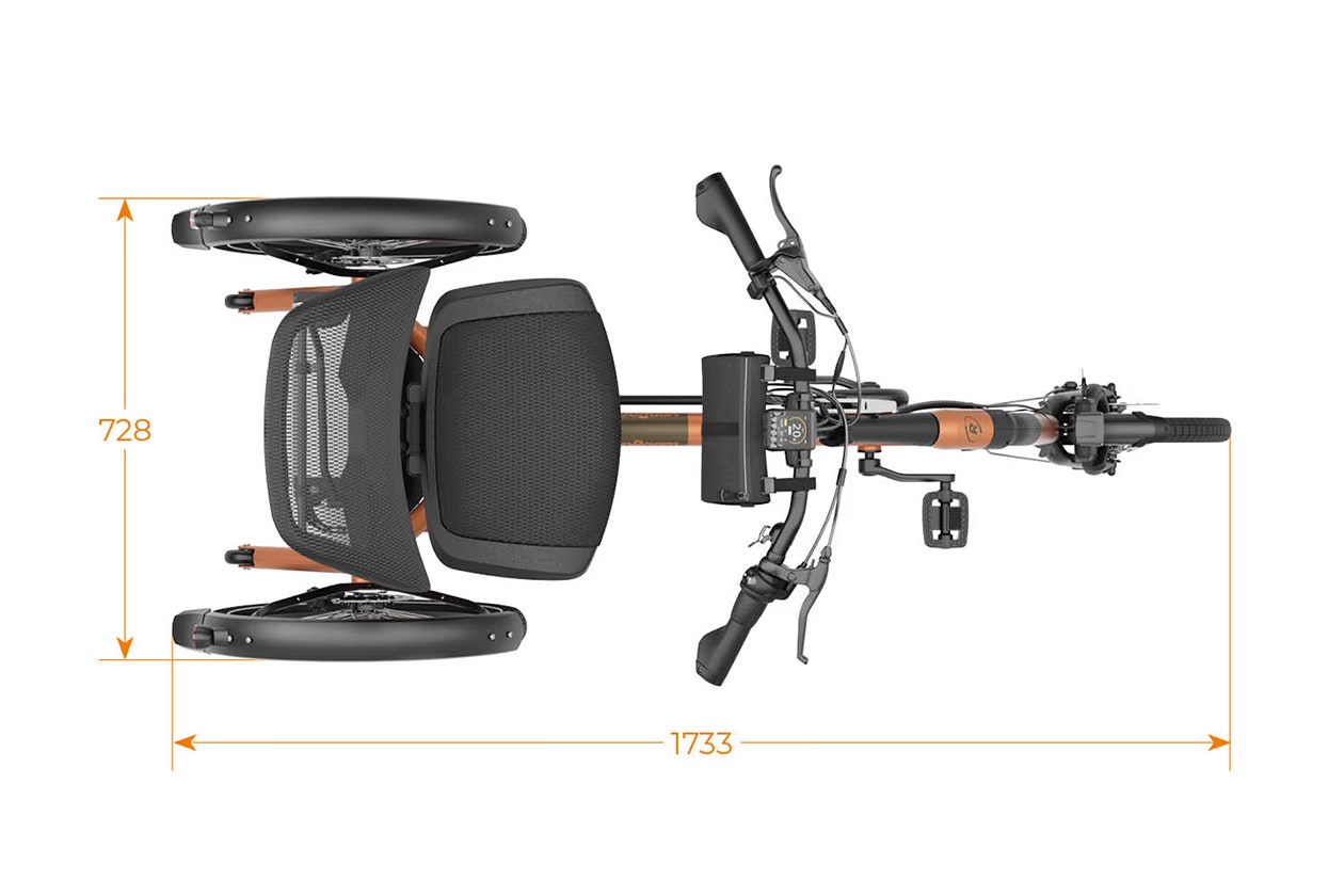 Maatvoering vanRaam Easy Rider Compact+ bovenaanzicht