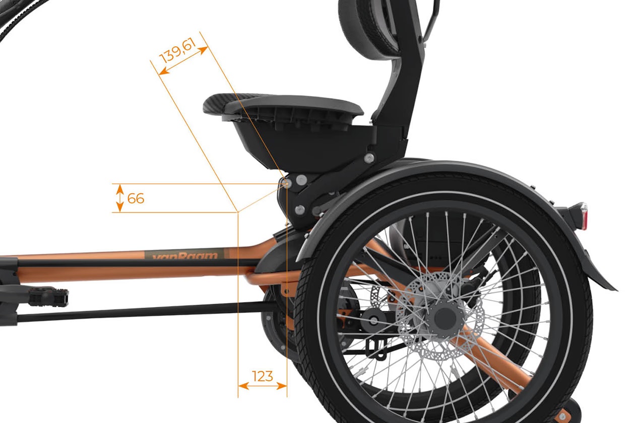 Maatvoering vanRaam Easy Rider Compact+ zitting