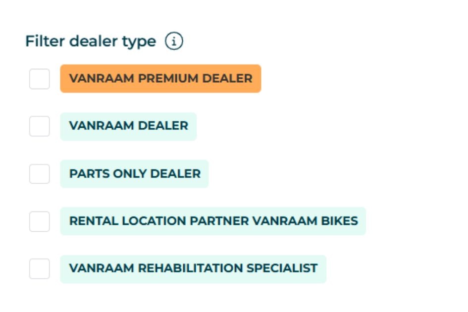 vanRaam dealer type vanRaam dealer type