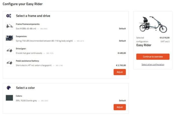 Van Raam configuration tool 