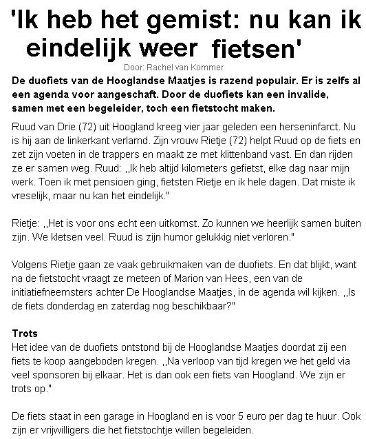 fietsen op duofiets