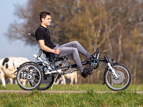 Gears on adapted Van Raam bicycles Easy Sport tricycle