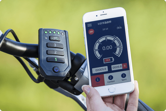 Elektrisches Dreirad mit Van Raam e-Bike app