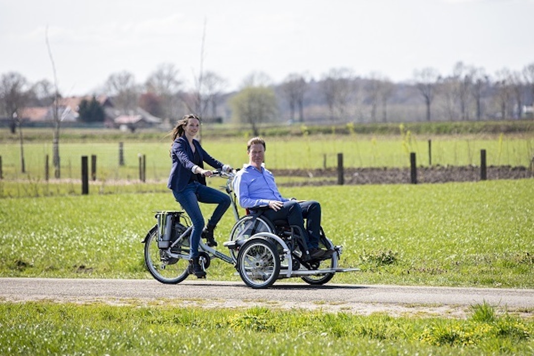 Van Raam VeloPlus wheelchair bike as bicycle taxi for the elderly