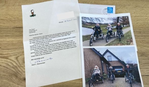Brief ontvangen van Albert Bloemendaal - klantervaring Easy Rider elektrische driewieler