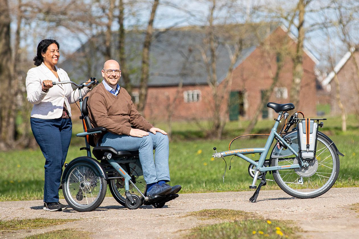 Van Raam opair wheelchair bike with divisible frame