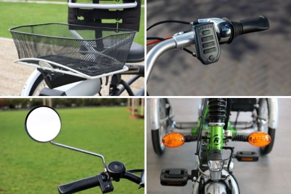 options and accessories for a adapted bike