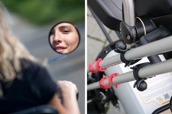 10 most sold options of the Van Raam Easy Rider tricycle mirror and  Stick holder 