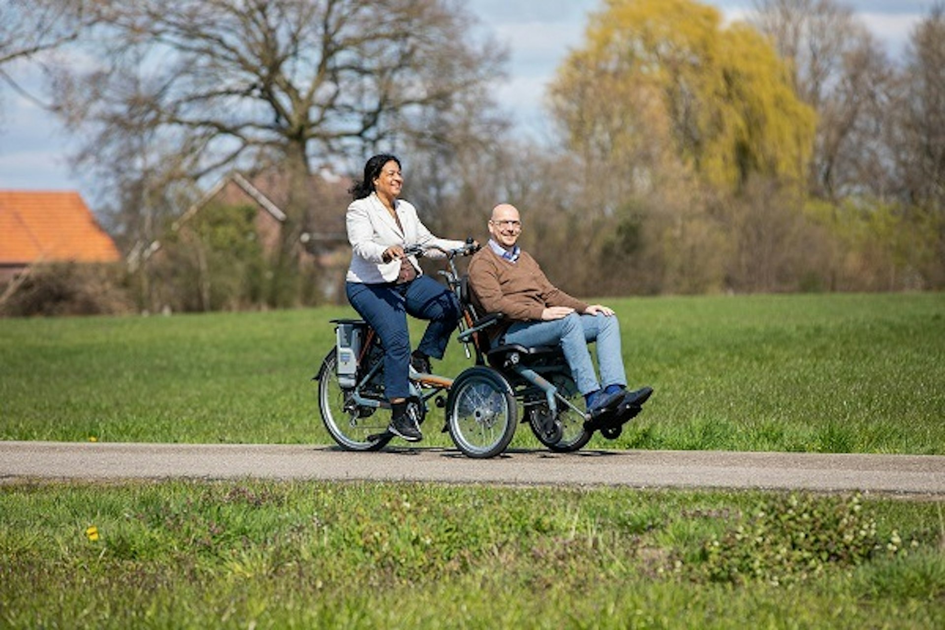Fahrrad für 2 Personen Van Raam OPair Rollstuhlfahrrad