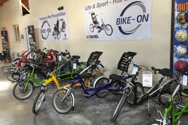 Showroom met Van Raam fietsen bij onze dealer in de Verenigde Staten Bike-On
