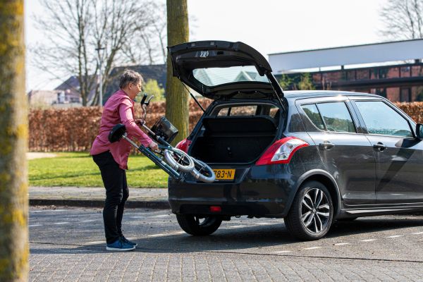 van raam city walking aid is foldable and easy to carry