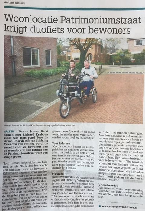 duofiets voor bewoners uit Aalten