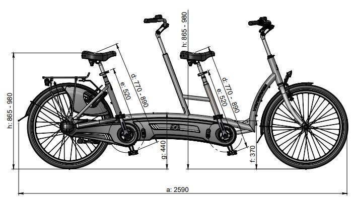 Hoe lang is een Van tandem fiets? | Van