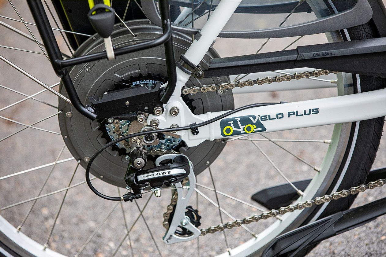 8 versnellingen VeloPlus rolstoeltransportfiets elektrische rolstoelfiets VeloPlus Van Raam