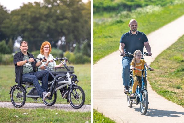 Unterschied zwischen Van Raam Doppelffahrrad und Tandem sitzplatz