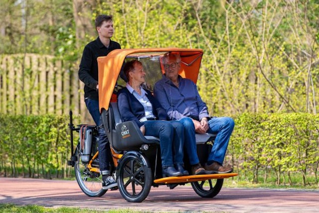 Corona Abschirmung Rikscha Fahrrad Chat Van Raam