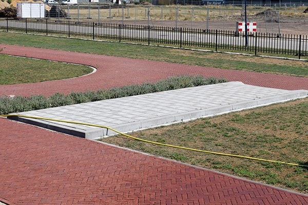 Bordstein auf Van Raam Fahrrad Teststrecke