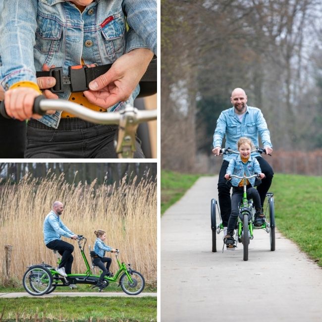 Tandem child and parents 3 wheels