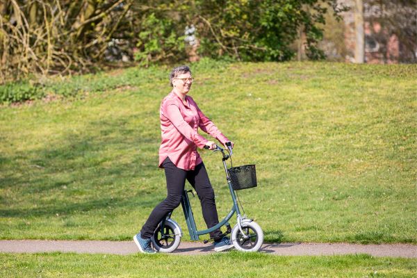 Walking aid to cycle with a disability