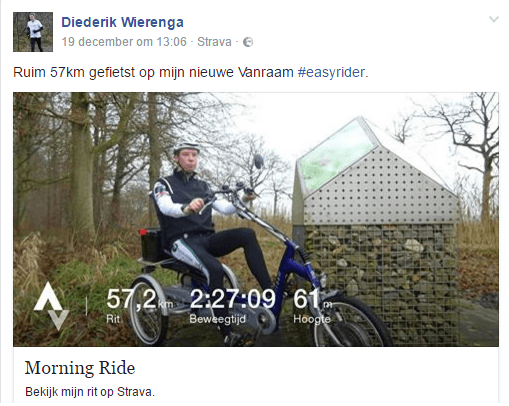 Diederik on the Easy Rider tricycle 