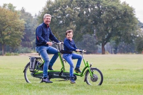 Van Raam tandem with two wheels child parent Kivo