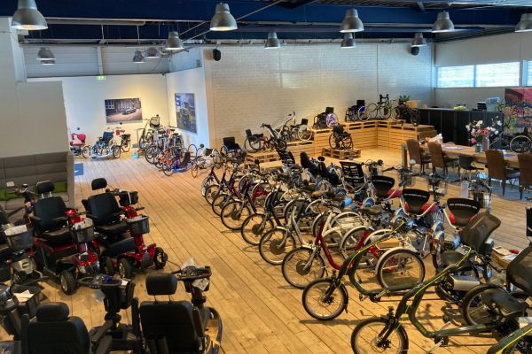 Showroom Welzorg Shop with Van Raam special needs bikes