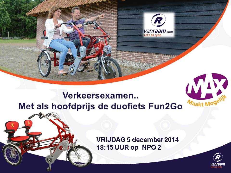 Duofiets Van Raam op tv bij max maakt mogelijk