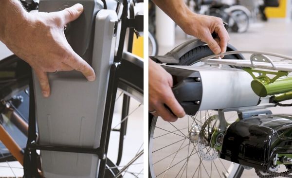 Attaching and removing Van Raam batteries