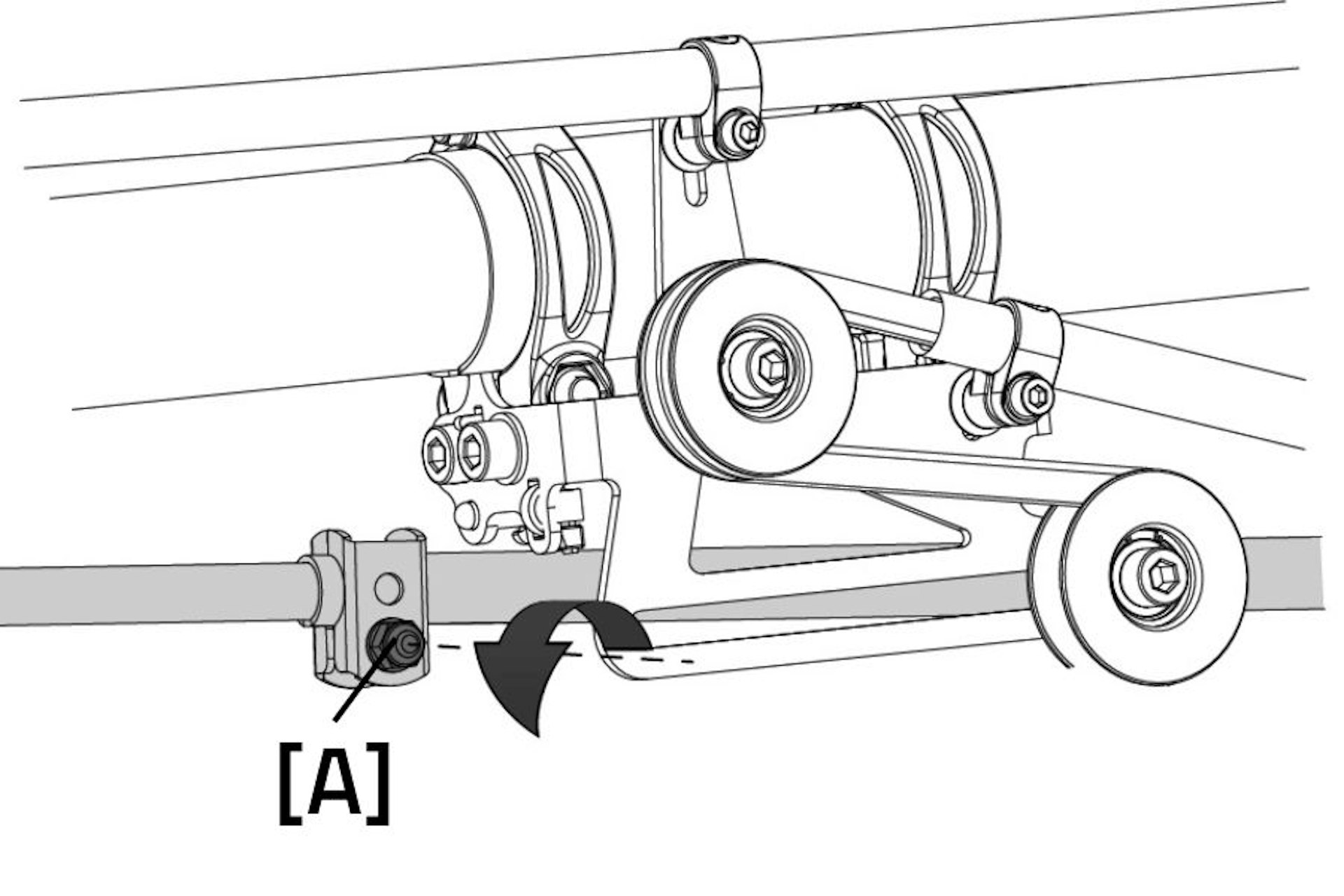 Adjust the right length the Van Raam Easy Sport and Easy Sport Small recumbent trikes loosen up bolt steering rod