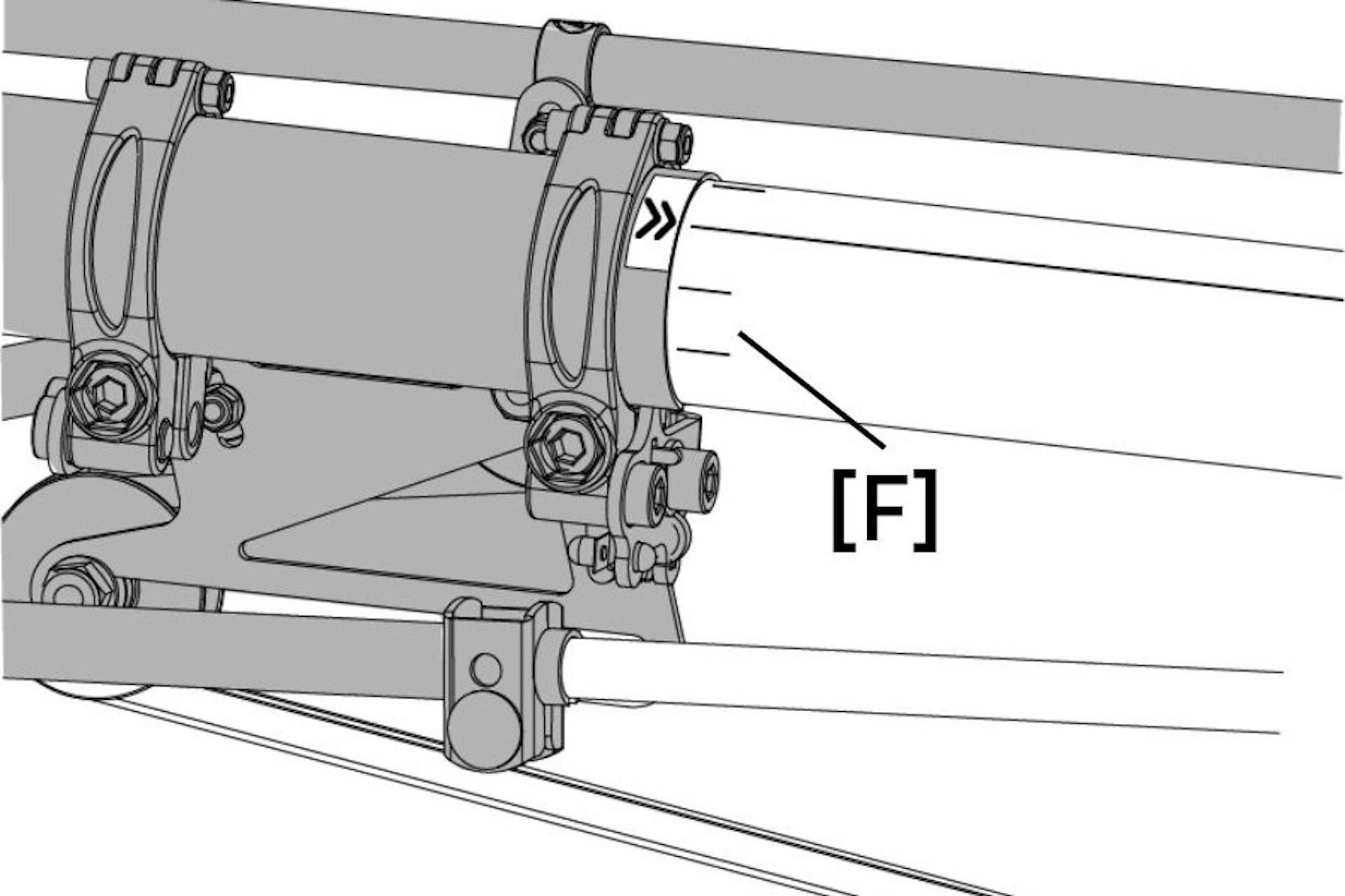 Adjust the right length the Van Raam Easy Sport and Easy Sport Small recumbent trikes frame not further than the line