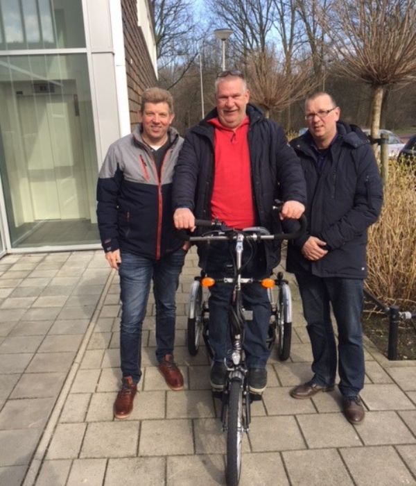 Electric stand up tricycle made by Van Raam