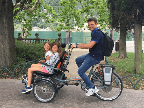Van Raam aangepaste fietsen in Italie met rolstoelfiets OPair