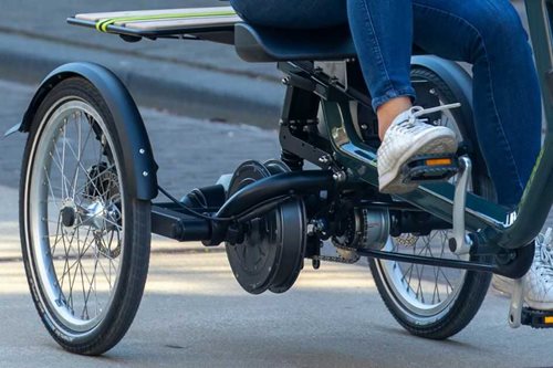 Wie man den Drehmoment von Mittel- und Nabenmotor vergleicht Van Raam Radnabenmotor Easy Rider Dreirad