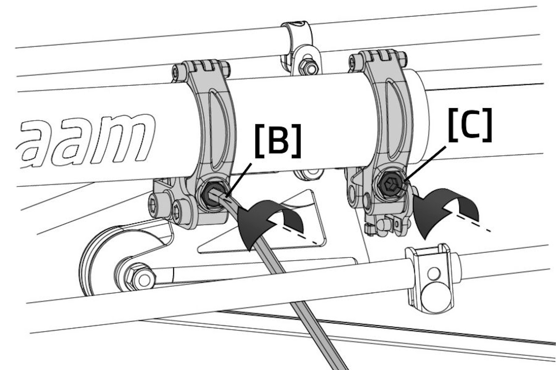 Adjust the right length the Van Raam Easy Sport and Easy Sport Small recumbent trikes loosen up bolts frame clips