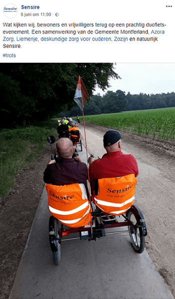 Sensire fietst mee met duofietstocht