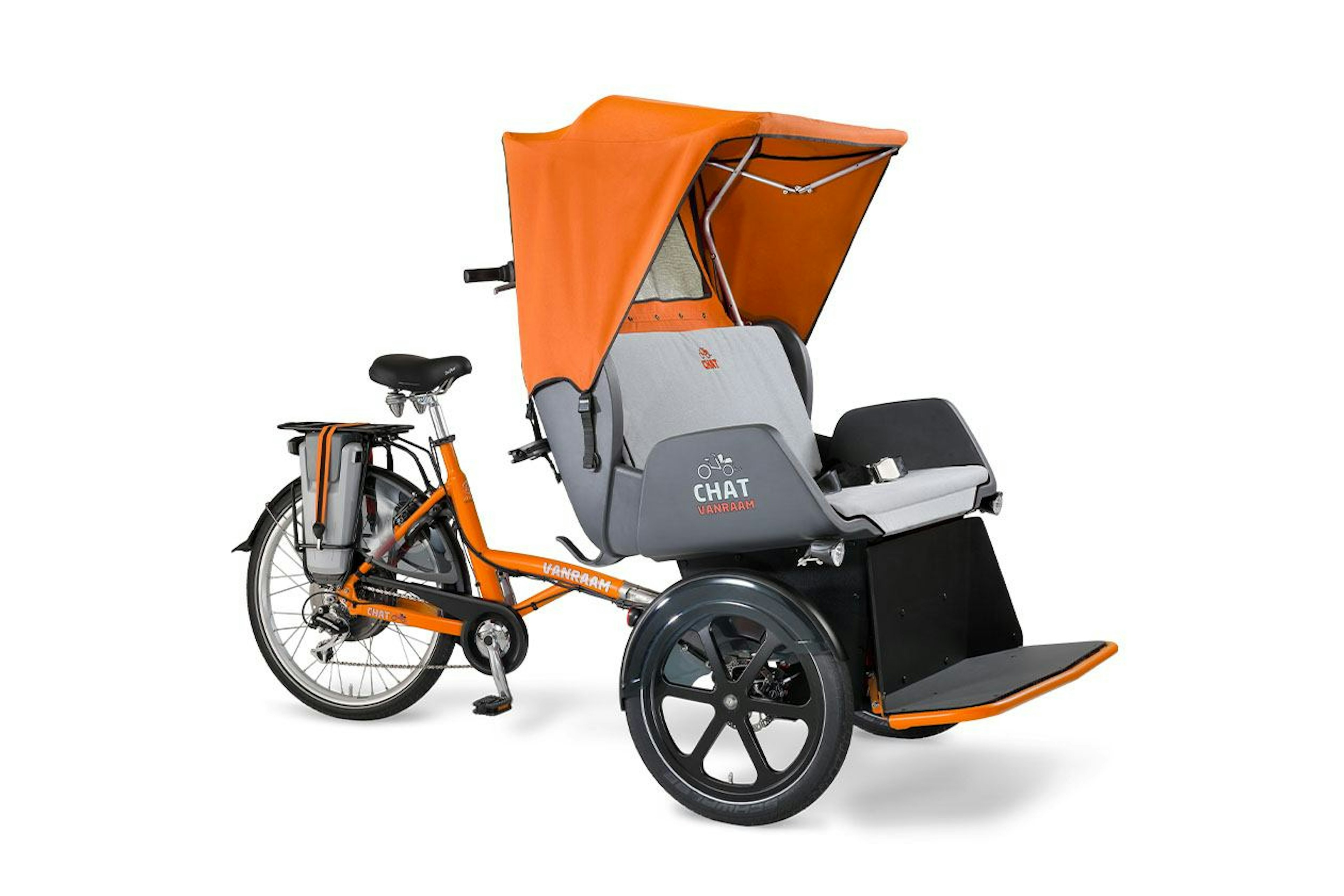 Chat Rickshaw Transport Bike Van Raam with orange cap