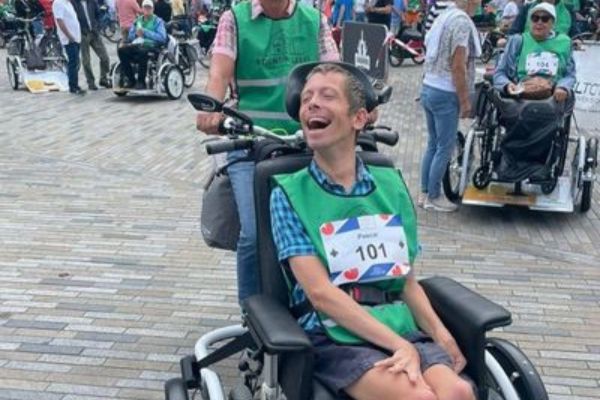 Van Raam wheelchair bike VeloPlus at the Limitless Eleven Cities Tour