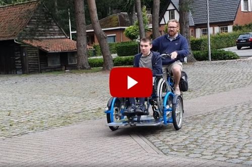 Teilsystem Van Raam VeloPlus Rollstuhl-Fahrrad Video De Echo