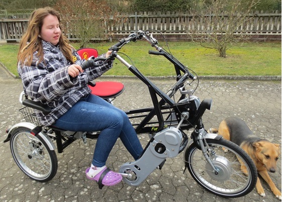 Dreirad Tandem neben einander