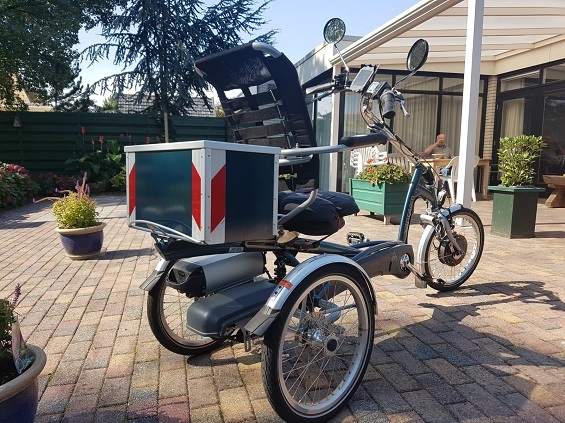 Homemade box for on tricycle Easy Rider by Van Raam