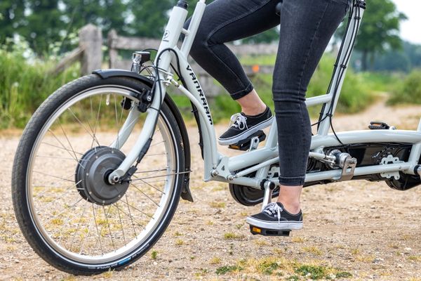 Hubmotor wielmotor op Van Raam Twinny tandem
